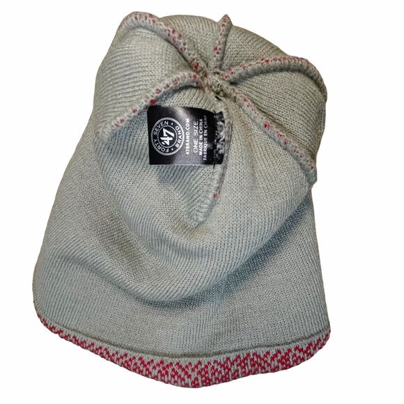 Toronto Raptors 47 Brand Red Pom Beanie Cuffed NBA Hardwood Classics Knit Hat - Picture 7 of 7